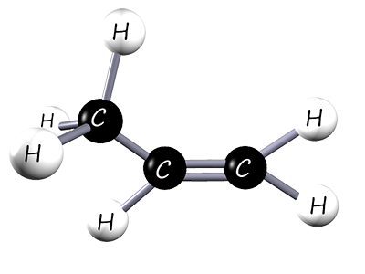 Propene - 3D style diagram